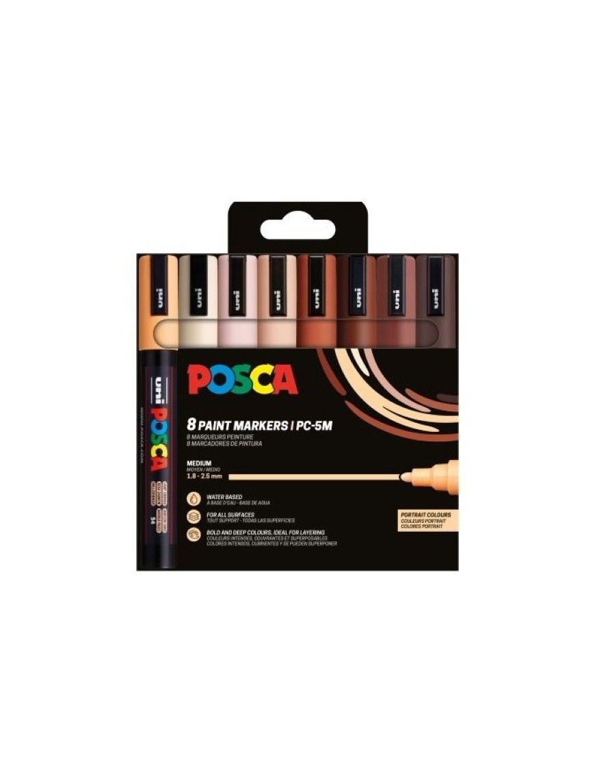 ROTULADOR POSCA PC-5M 8UDS SET PORTRAIT