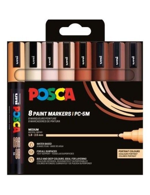 ROTULADOR POSCA PC-5M 8UDS SET PORTRAIT