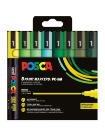 ROTULADOR POSCA PC-5M 8UDS SET GREEN
