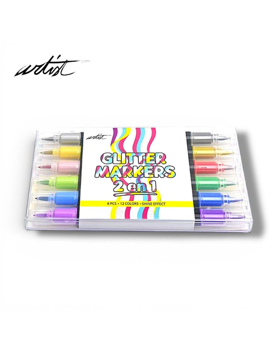 ROTULADOR 6 2 EN UNI 12 GLITER ARTIST