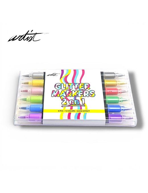 ROTULADOR 6 2 EN UNI 12 GLITER ARTIST