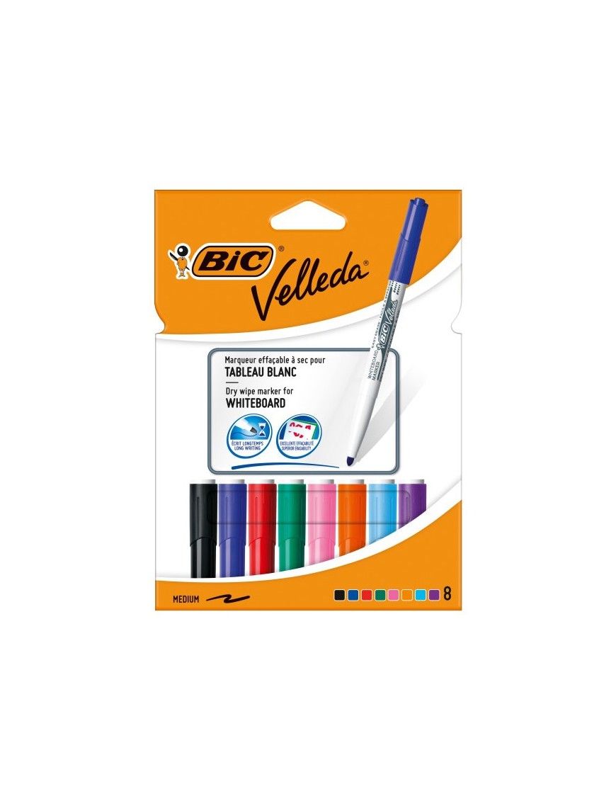 ROTULADOR BIC VELLEDA PACK 8 COL 1741.