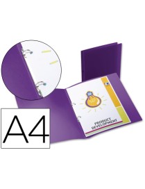 CARPETA DE 2 ANILLAS 15 MM. PP VIOLETA TRANSLUCIDO