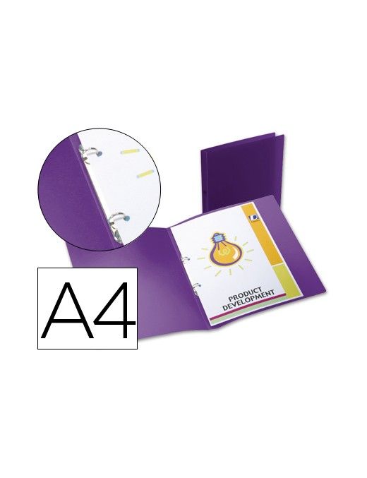 CARPETA DE 2 ANILLAS 15 MM. PP VIOLETA TRANSLUCIDO