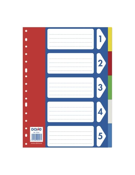 SEPARADOR A4 5 COLORES DOHE