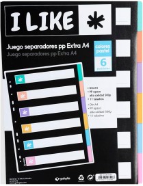 SEPARADOR A4 6 POS LIKE PASTEL
