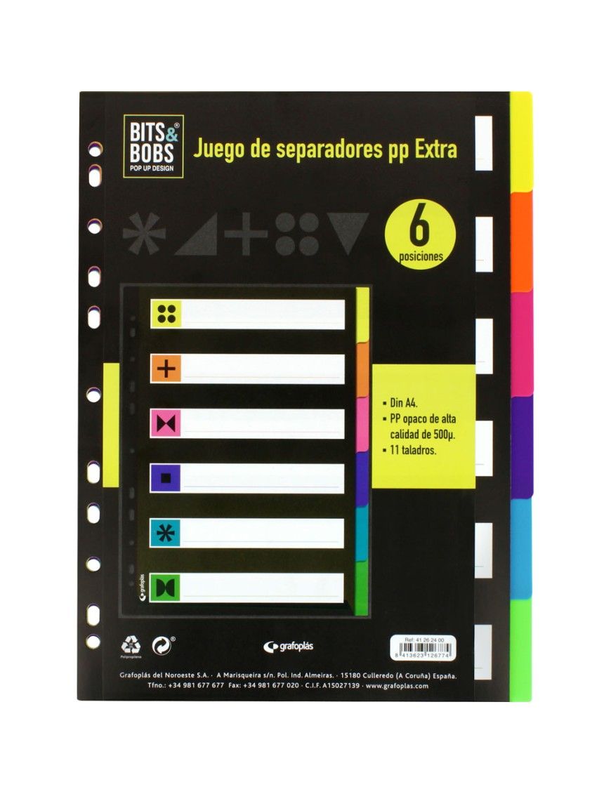 JUEGO SEPARADOR A4 6 POS.0,5 B&B FLUOR