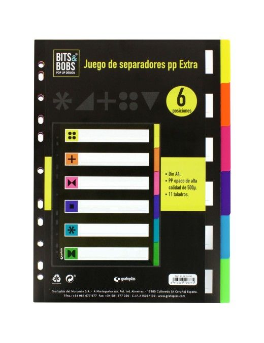 JUEGO SEPARADOR A4 6 POS.0,5 B&B FLUOR