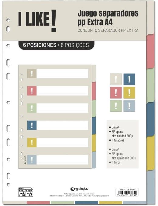 SEPARADOR RIGIDO COLORES TIERRA LIKE3 6 POS