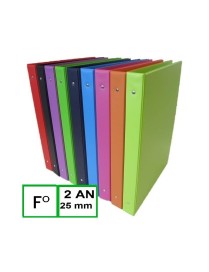 CARPETA ANILLAS 2A-25 MM. PVC FOLIO ROJO