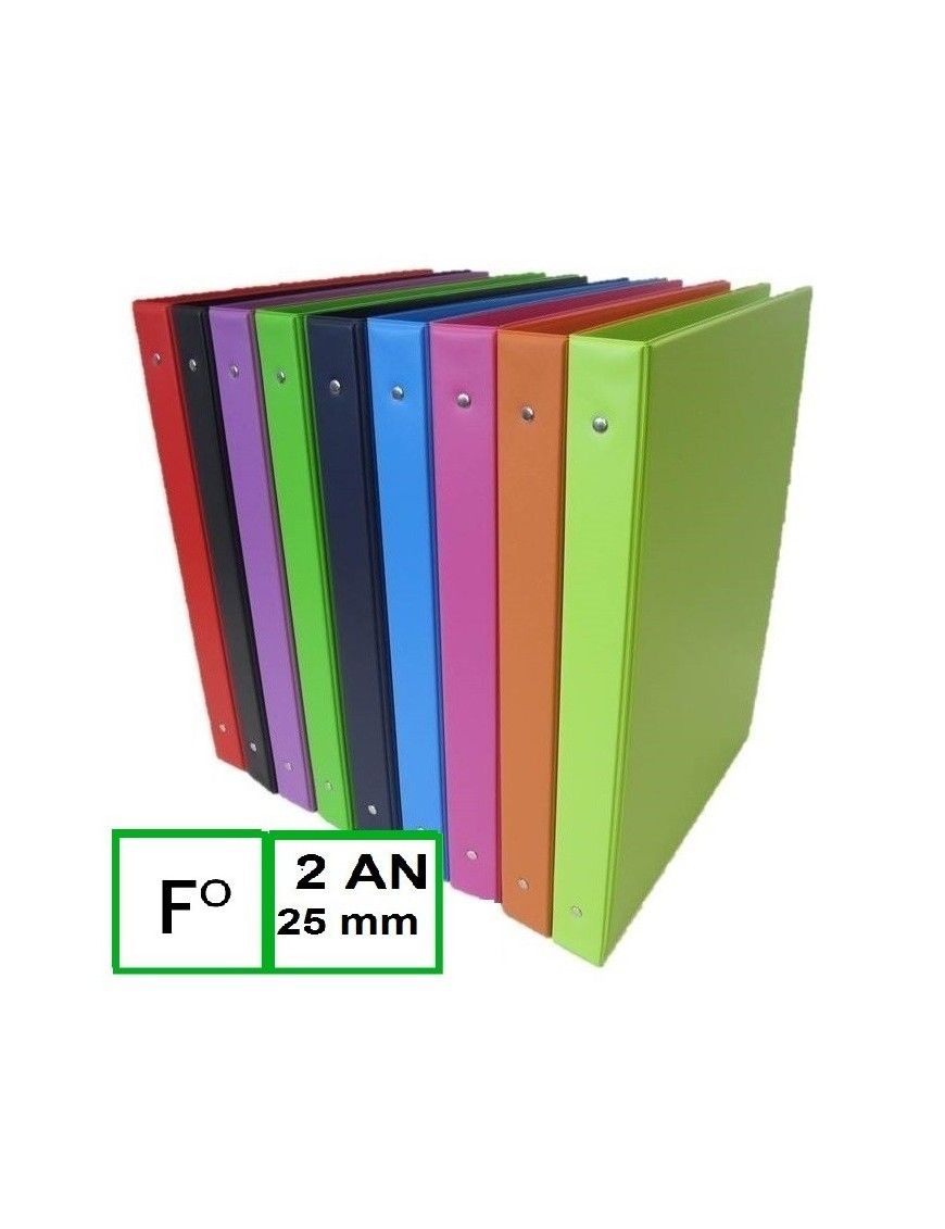 CARPETA ANILLAS 2A-25 MM. PVC FOLIO ROJO