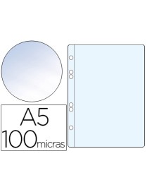 FUNDA MULTITALADRO Q-CONNECT DIN A5 100 MC CRISTAl