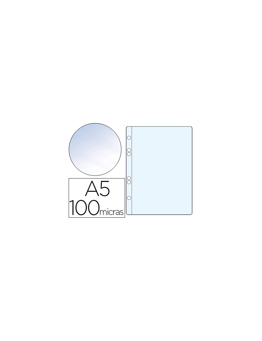 FUNDA MULTITALADRO Q-CONNECT DIN A5 100 MC CRISTAl