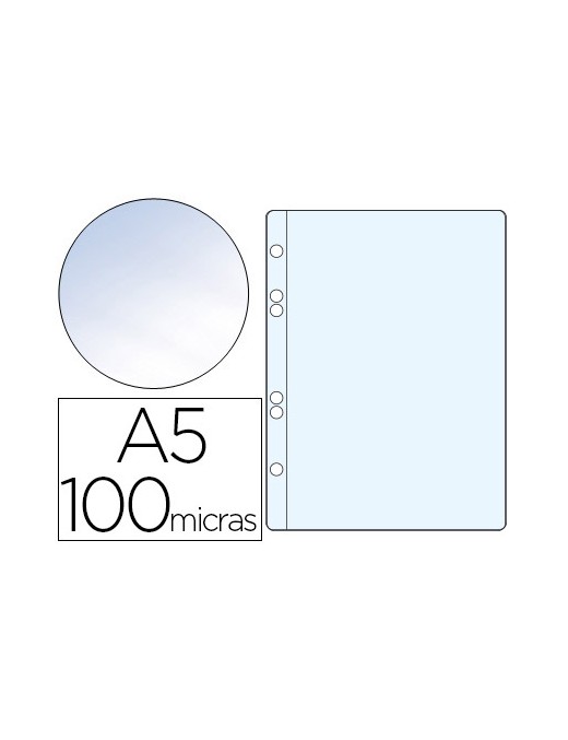 FUNDA MULTITALADRO Q-CONNECT DIN A5 100 MC CRISTAl