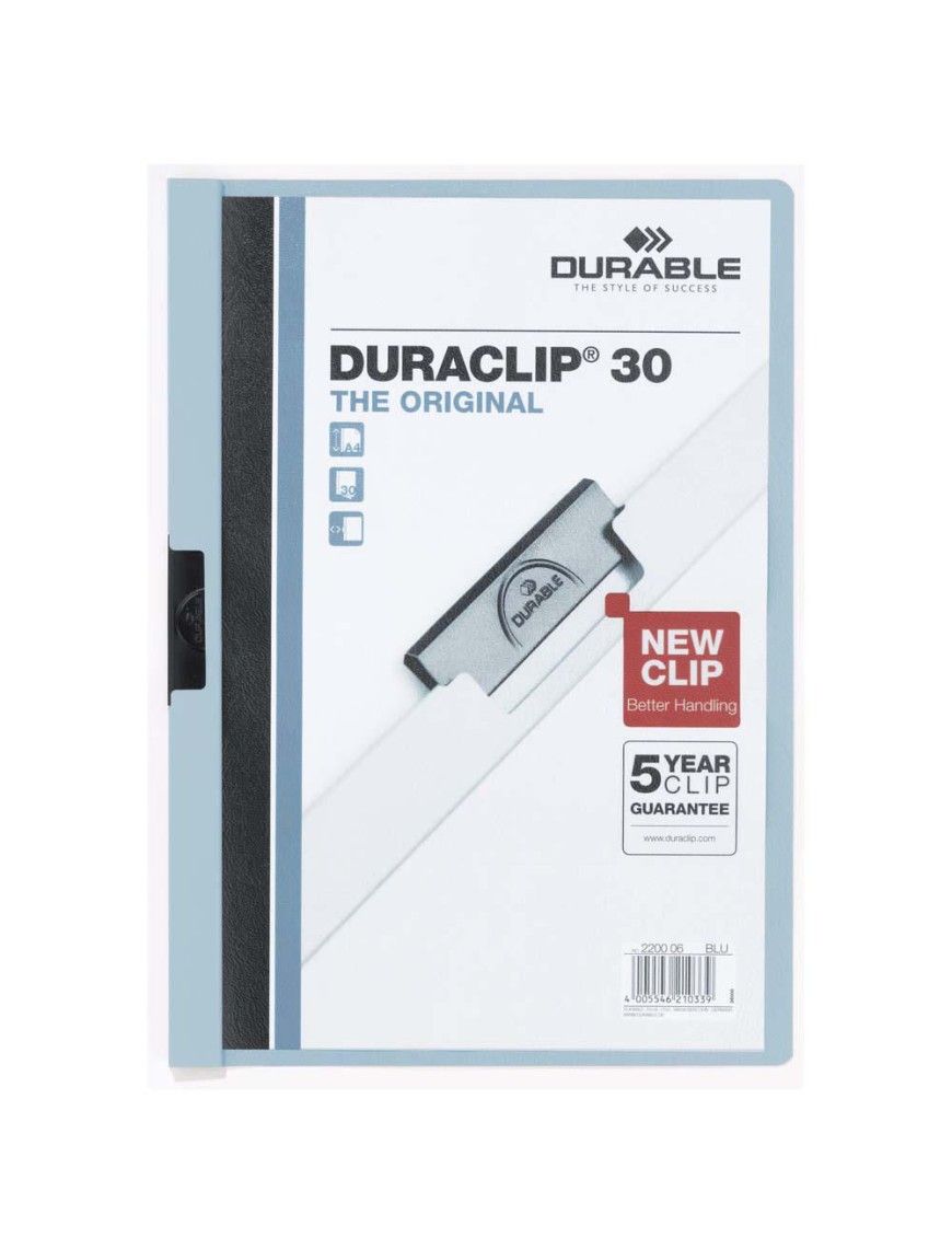 DOSSIER DURACLIP 30 HOJAS AZUL CLARO 06.