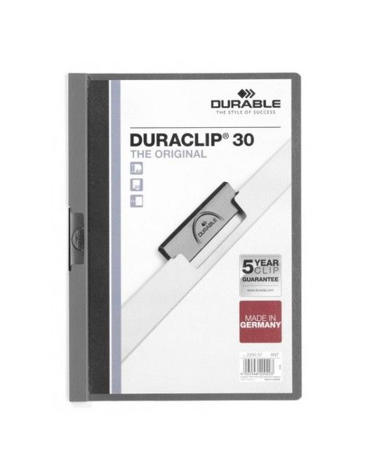 DOSSIER DURACLIP 30 HOJAS GRIS.