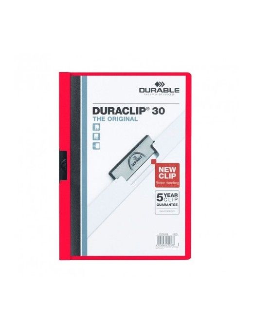 DOSSIER DURACLIP 30 HOJAS ROJO.