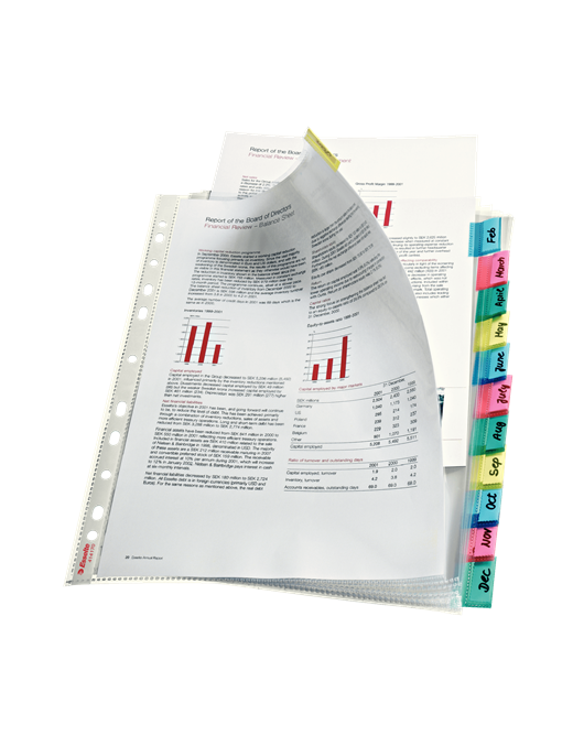 PACK DE 12 FUNDAS MULTITALADRO CON PESTAÑA ESSELTE