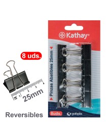 BLISTER 8 PINZAS ABATIBLES NEGRO 25 MM KATHAY