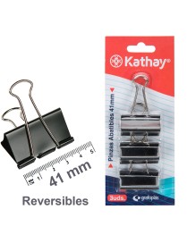 BLISTER 3 PINZAS ABATIBLES NEGRO 41 MM KATHAY