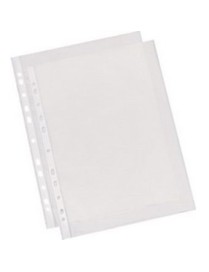 FUNDA MULTITALADRO CRISTAL FOLIO PARDO C/100UDS