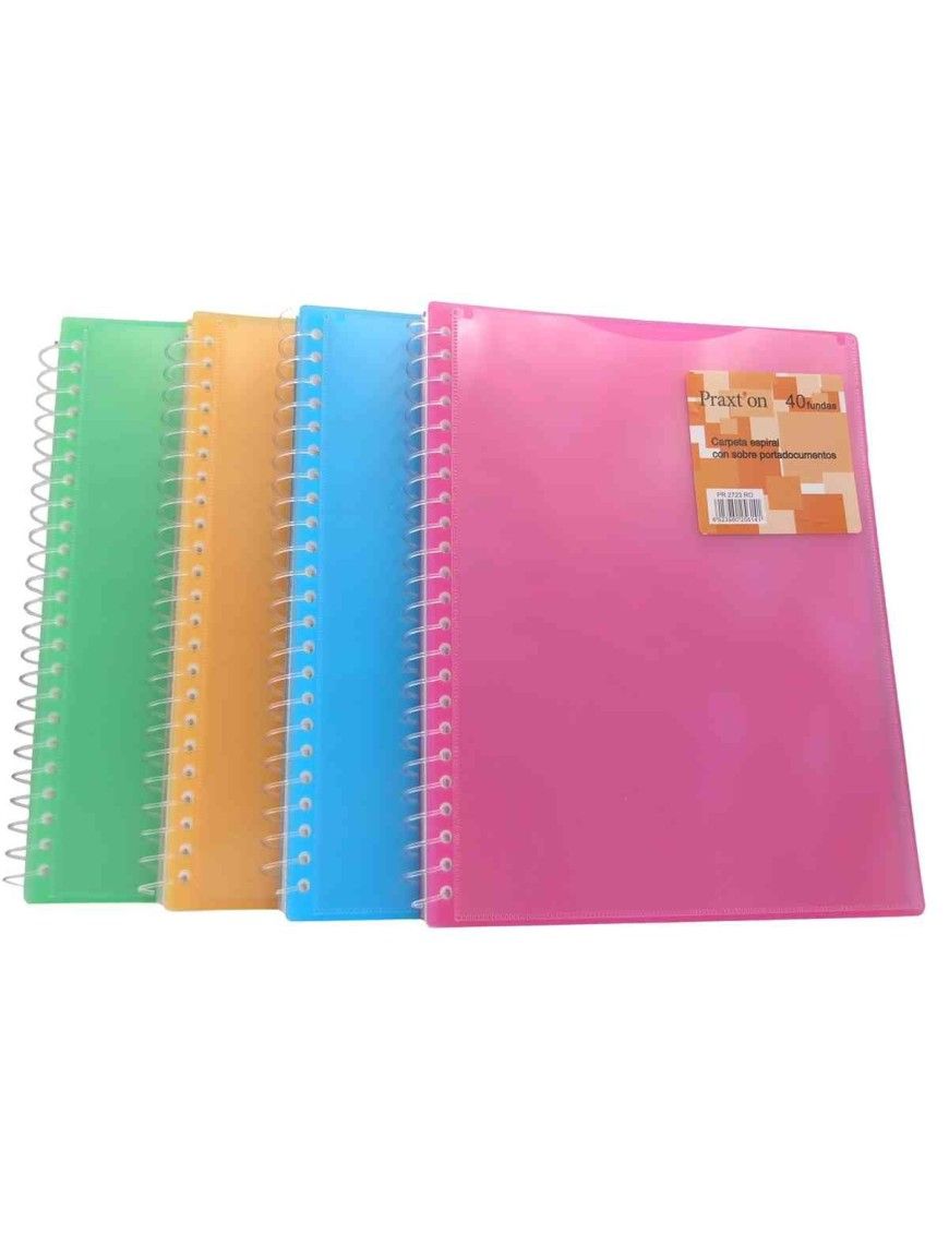 CARPETA FUNDAS ESPIRAL CON SOBRE 40 F PRAXTON