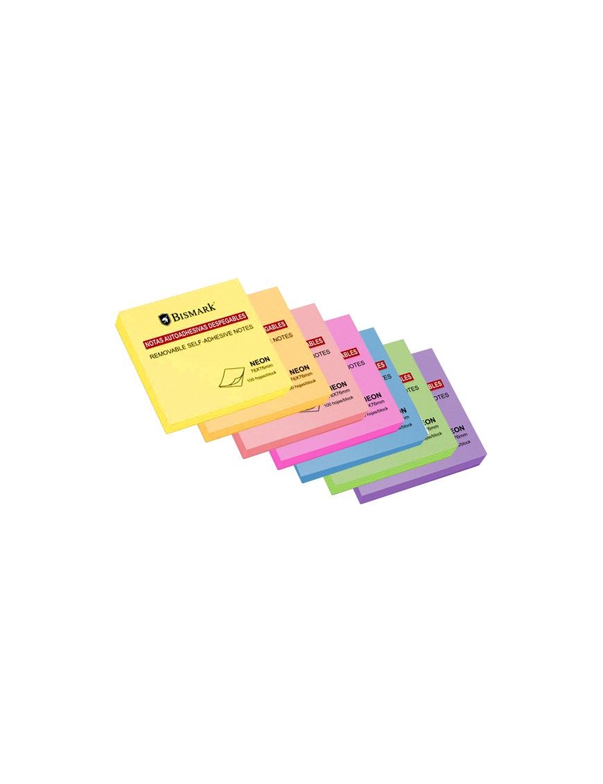 TACO ADHESIVO NEON 76X76 MM. 80 H. FUCSIA