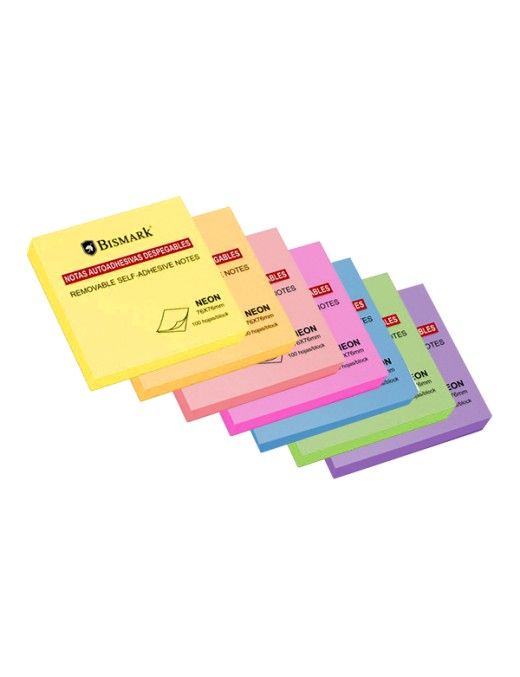 TACO ADHESIVO NEON 76X76 MM. 80 H. FUCSIA