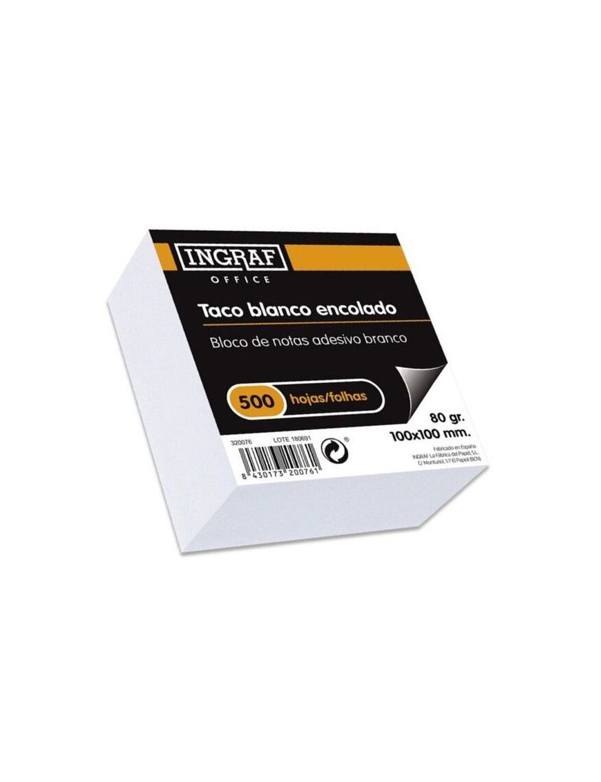 TACO NOTAS ENCOLADO 10X10 OFFICE CLUB 500 H.