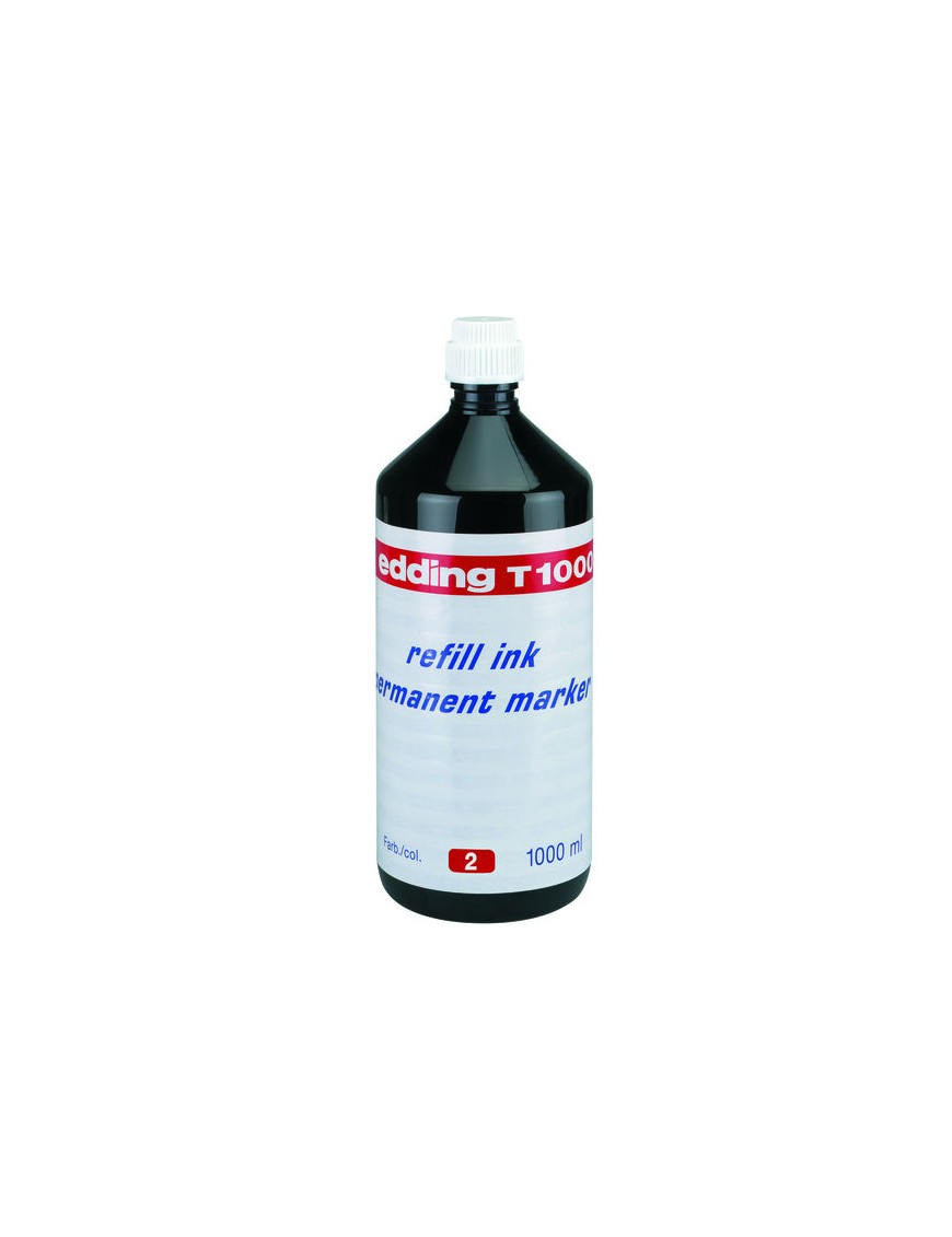 FRASCO DE TINTA EDDING 1000 ML. ROJA.