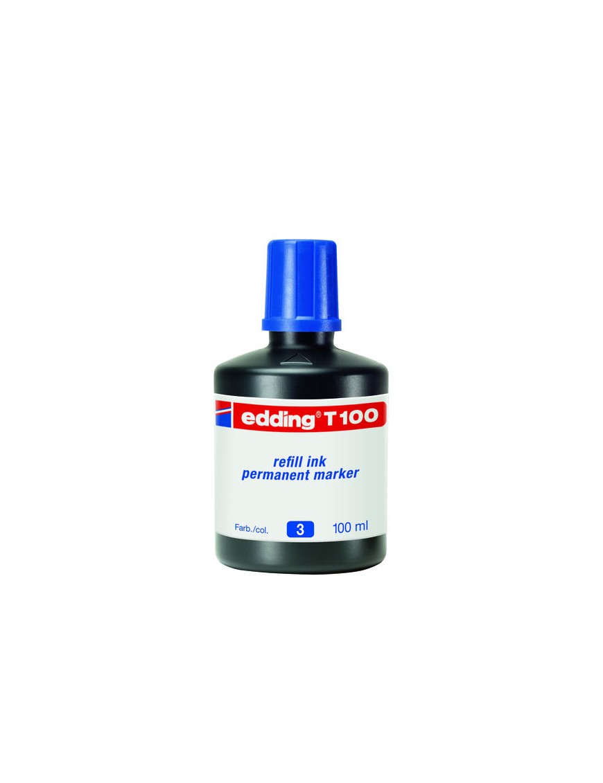 FRASCO DE TINTA EDDING T-100 AZUL 100 ML.