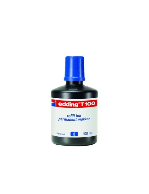 FRASCO DE TINTA EDDING T-100 AZUL 100 ML.