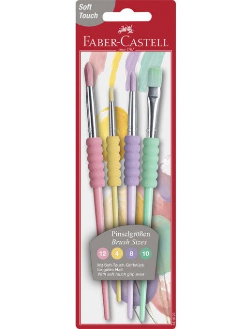PINCEL FABER CASTELL PASTEL (4-8-10-12) BLISTER 4