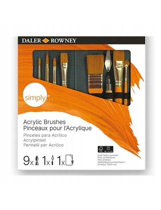ESTUCHE 10 PINCELES DALER ROWNE ACRILICO