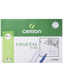 PAPEL VEGETAL A3 90 GR PACK 12 HOJAS CANSON 0