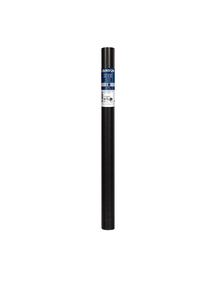 PAPEL SEDA ROLLO NEGRO 0.50X5 MTS CANSON