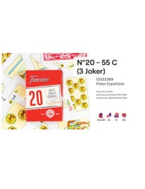 BARAJA FOURNIER POKER ESPAÑOL Nº 20/55 CARTAS.