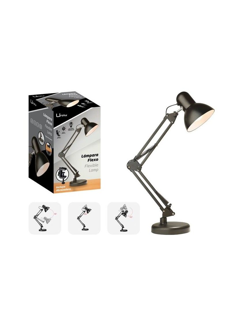 FLEXO SOBREMESA MULTIPOSICION NEGRO