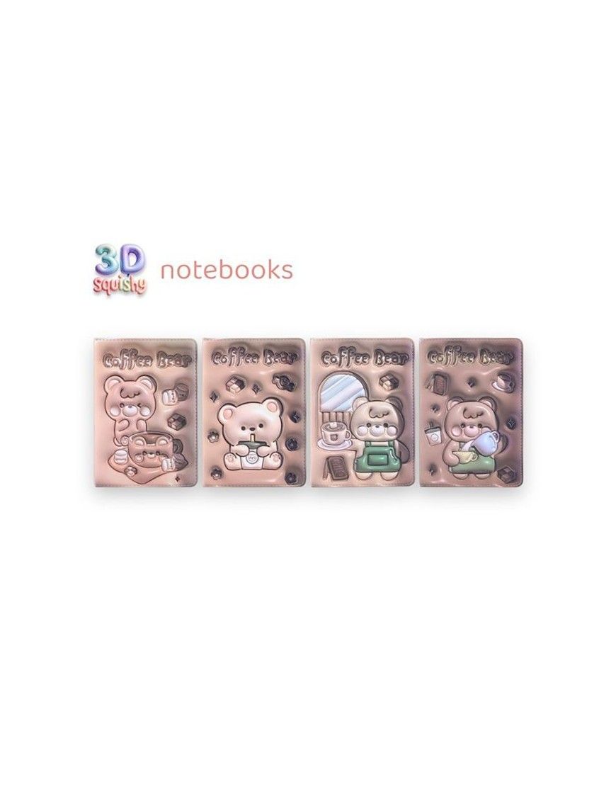 LIBRETAS 3D COFFEE BEAR 4 DISEÑOS