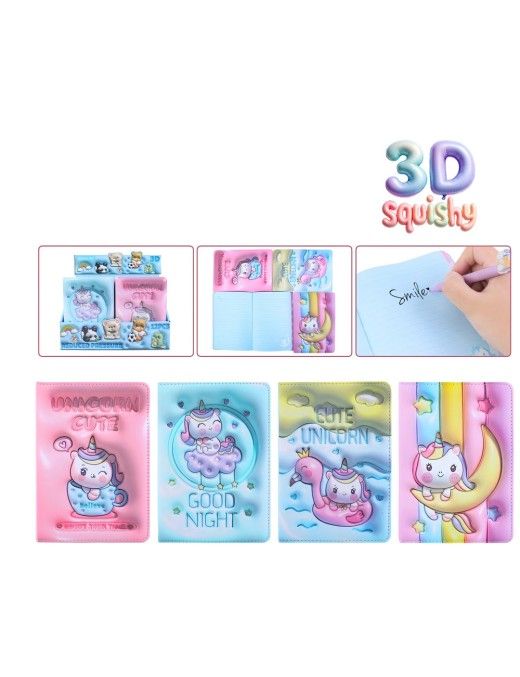LIBRETAS 3D UNICORNIOS,4 DISEÑOS