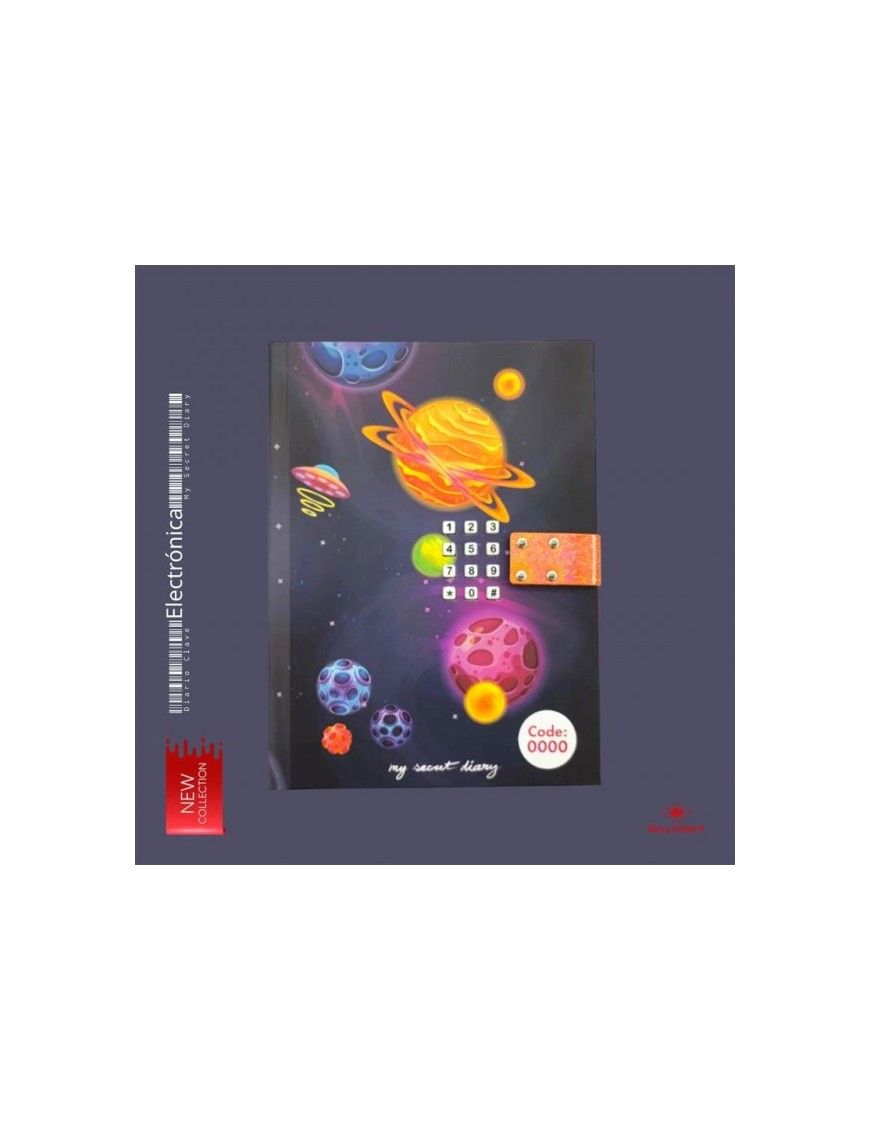 DIARIO CON CLAVE SPACE SKY