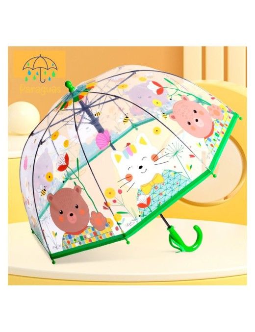 PARAGUAS INFANTIL AUTOMATICO TRANSP.,4 DISEÑOS
