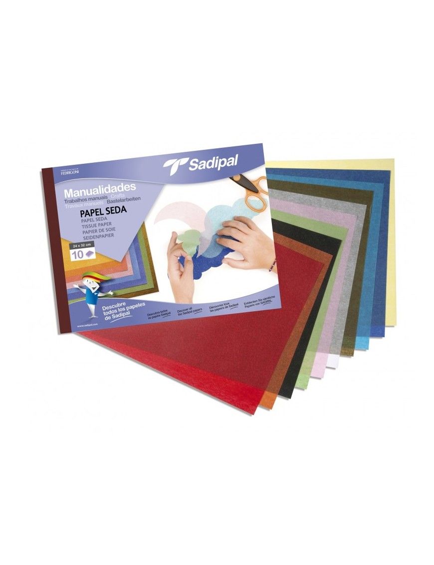 BLOC PAPEL SEDA 10 H SURTIDO SADIPAL A4 32X24