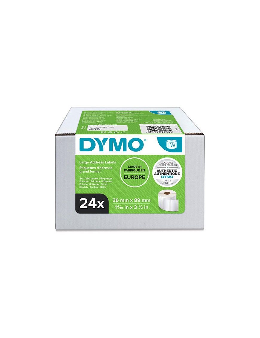 ETIQUETA DYMO LABELWRITER 89X36 PACK 24 ROLLOS