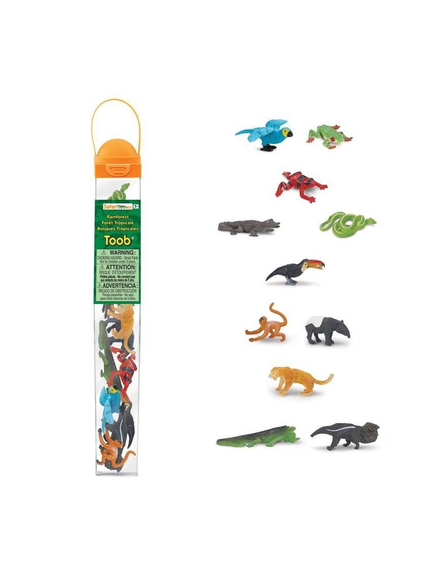EXP. 12 TUBOS CON ANIMALES DE LA SELVA