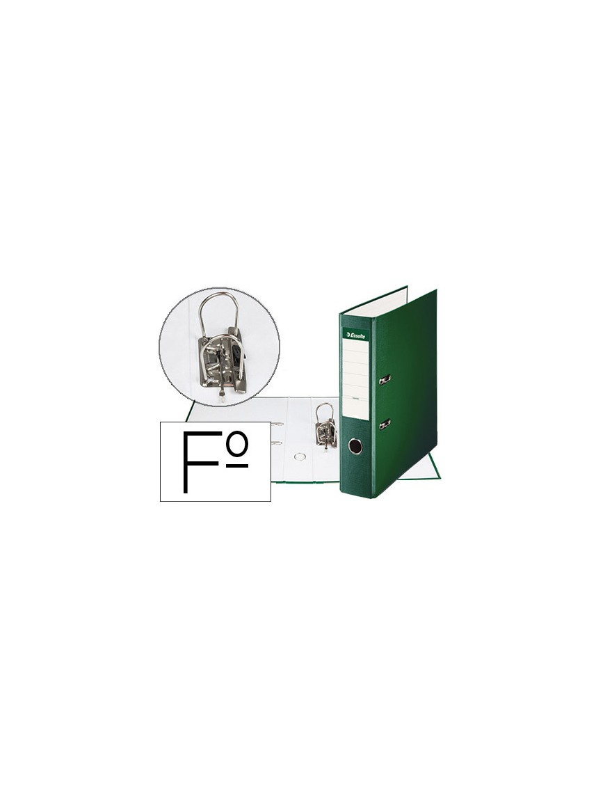 ARCHIVADOR ESSELTE TAMAÑO FOLIO VERDE PVC 75 MM.