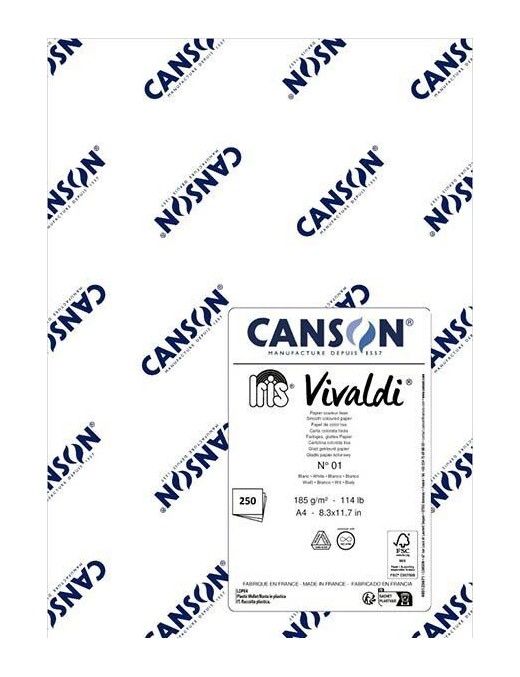 CARTULINA IRIS CANSON A4 185G BLANCO 250HOJAS