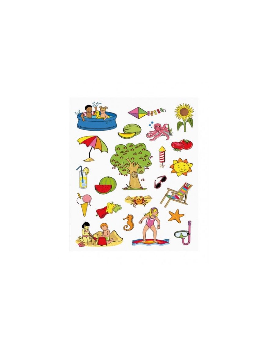 BOLSA 12 HOJAS GOMETS TEMATICOS VERANO APLI 11623