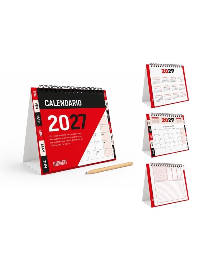 CALENDARIO 2027 SOBREMESA C/ GUIAS MENSUALES y LAP