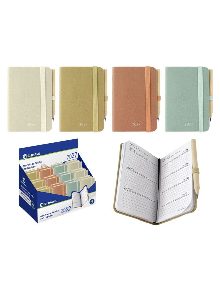MINI AGENDA POCKET S/V CON LAPIZ INGRAF 2027